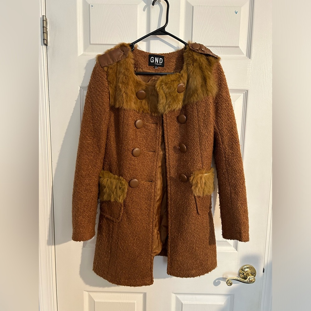 Real Fur Brown coat by GND